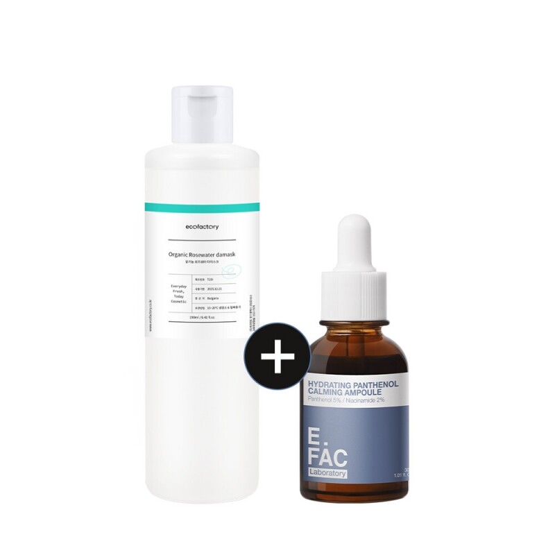 <font color=#4aada8><b>★SALE★</b></font><br/>하이드레이팅 판테놀 카밍앰플 30ml+유기농 로즈워터 다마스크 190ml
